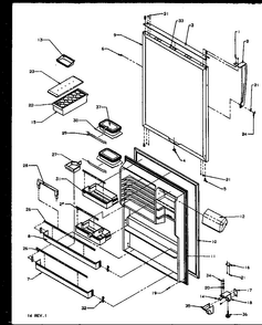 Section 19 Diagram and Parts List for TS18R2G-P1158311WG  Amana Refrigerator