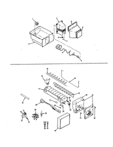 Ice Maker And Bin Diagram and Parts List for RC20LA-3AW-BS10A  Magic Chef Refrigerator