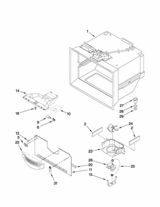 Freezer Liner Parts Diagram and Parts List for GB6525PEAW2  Maytag Refrigerator