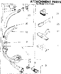 Attachment Parts Diagram and Parts List for 11621965  Kenmore Canister Vacuum