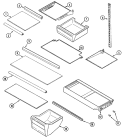 SHELVES & ACCESSORIES (BISQUE) Diagram and Parts List for CT21A6FQ  Crosley Refrigerator