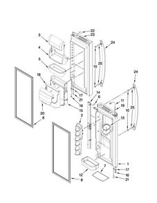 Refrigerator Door Parts Diagram and Parts List for AFI2538AES7  Amana Refrigerator