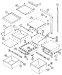 SHELVES & ACCESSORIES Diagram and Parts List for RSW2400AGE  Maytag Refrigerator