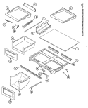 SHELVES & ACCESSORIES Diagram and Parts List for MTB2455BRW  Maytag Refrigerator