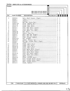 Shelves And Accessories Page 2 Diagram and Parts List for 23802-0B  Admiral Refrigerator