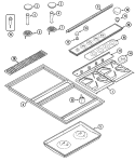TOP ASSEMBLY Diagram and Parts List for CVGX2423B  Jenn-Air Cooktop
