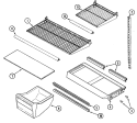 Part Location Diagram of 61002688 Whirlpool SHELF, SPLIT (RT)