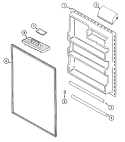 FRESH FOOD INNER DOOR Diagram and Parts List for GT2414PXEW  Amana Refrigerator