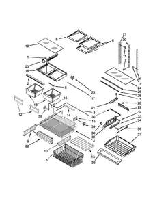 Shelf Parts Diagram and Parts List for MFF2558DEM00  Maytag Refrigerator