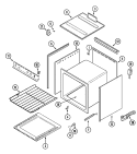 OVEN Diagram and Parts List for CLY2253BDB  Magic Chef Range