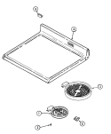 TOP ASSEMBLY Diagram and Parts List for CER3760AGW  Magic Chef Range