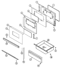 DOOR / DRAWER Diagram and Parts List for CER3760AGW  Magic Chef Range