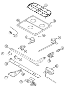 TOP & GAS CONTROLS (BDB, BDT) Diagram and Parts List for CLY2241BDB  Magic Chef Range