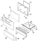 DOOR / DRAWER Diagram and Parts List for CER1110AAH  Magic Chef Range