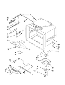 Freezer Liner Parts Diagram and Parts List for MFD2562VEB3  Maytag Refrigerator