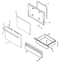 DOOR / DRAWER Diagram and Parts List for AER1140AGH  Maytag Range