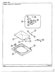 Top Diagram and Parts List for 6747A77  Norge Washer