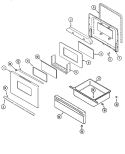 DOOR / DRAWER Diagram and Parts List for AER1360AGW  Maytag Range