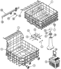 TRACK & RACK ASSEMBLY Diagram and Parts List for MDB6100AWB  Maytag Dishwasher