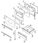 DOOR / DRAWER Diagram and Parts List for C6892XVS  Magic Chef Range
