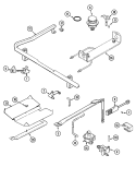 GAS CONTROLS Diagram and Parts List for CGR3765ADC  Magic Chef Range