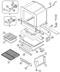OVEN / BASE Diagram and Parts List for CGR3760ADA  Magic Chef Range