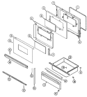 DOOR / DRAWER Diagram and Parts List for CG34700ADD  Crosley Range