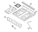 TOP ASSEMBLY Diagram and Parts List for CGR3520BDH  Magic Chef Range