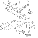 GAS CONTROLS Diagram and Parts List for CGR3520BDH  Magic Chef Range