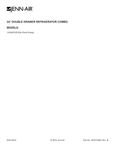 Cover Sheet Diagram and Parts List for JUD24FCECX00  Jenn-Air Refrigerator