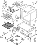 OVEN / BASE Diagram and Parts List for JER8850ACW  Jenn-Air Range