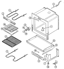 OVEN / BASE Diagram and Parts List for MER4530AAA  Maytag Range