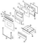 DOOR / DRAWER Diagram and Parts List for DCF4215AW  Amana Range