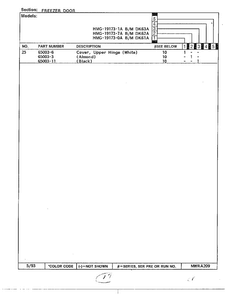 Freezer Door Page 3 Diagram and Parts List for 19173-0A  Admiral Refrigerator