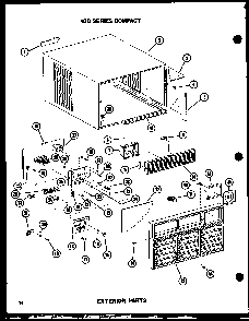 Exterior Parts Diagram and Parts List for 113W-3W P54975-64R Amana Air Conditioner