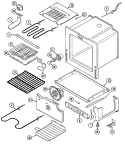 OVEN / BASE Diagram and Parts List for MER5870AAW  Maytag Range