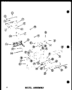 Bezel Assembly Diagram and Parts List for RC-14 P72100-7M Amana Microwave