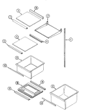SHELVES & ACCESSORIES Diagram and Parts List for RSBS20010  Hoover Refrigerator