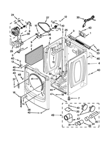 Cabinet Parts Diagram and Parts List for MGD4200BW0  Maytag Dryer