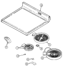 TOP ASSEMBLY Diagram and Parts List for JER8850ACW  Jenn-Air Range
