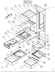 Refrigerator Shelving And Drawers Page 3 Diagram and Parts List for SX22M  Amana Refrigerator