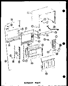 Exterior Parts Diagram and Parts List for ML-3 P72909-3M Amana Microwave