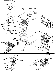 Door Hinges And Freezer Shelf Diagram and Parts List for TR21V2W-P1316001WW  Amana Refrigerator