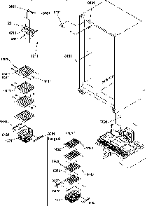 Freezer Shelves And Light Diagram and Parts List for SM22TBW-P1190212WW  Amana Refrigerator