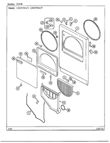 Door Diagram and Parts List for LNC-8759A77  Maytag Dryer
