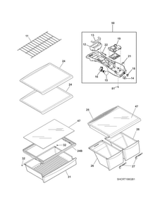 Shelves Diagram and Parts List for CRT186HQB1  Crosley Refrigerator
