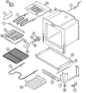 OVEN / BASE Diagram and Parts List for MER5770ACW  Maytag Range