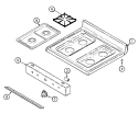 TOP ASSEMBLY Diagram and Parts List for MGR4770ADH  Maytag Range