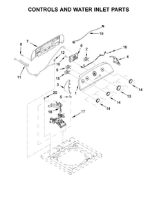 Controls And Water Inlet Parts Diagram and Parts List for 4KATW5215FW0  Admiral Washer
