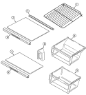 SHELVES & ACCESSORIES Diagram and Parts List for CS21G2Q  Crosley Refrigerator